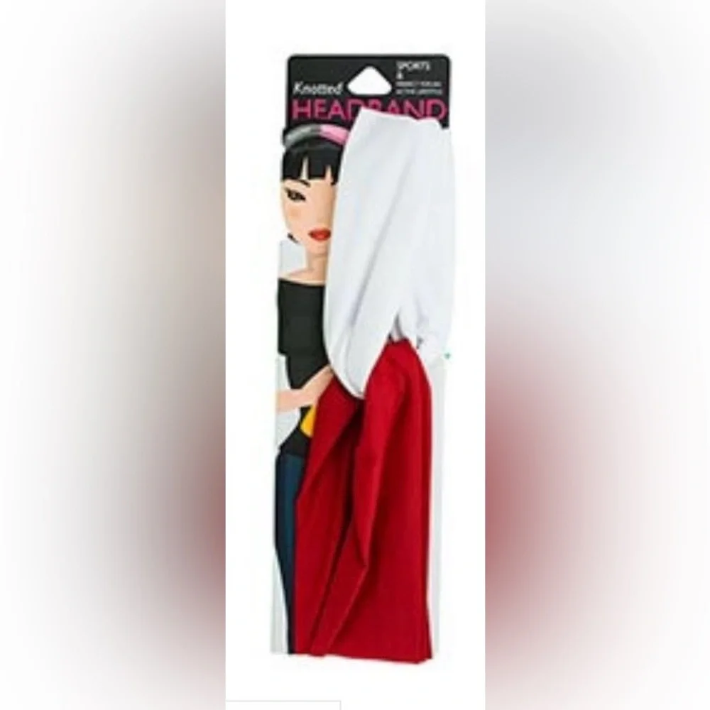 Knotted Headband -‎ Crimson/White